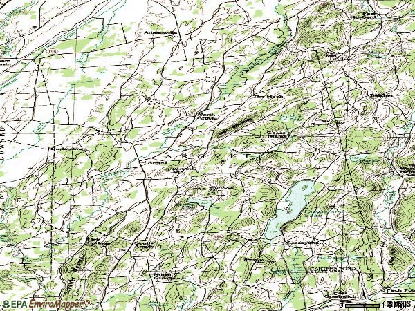 Zip code 12809 topographic map