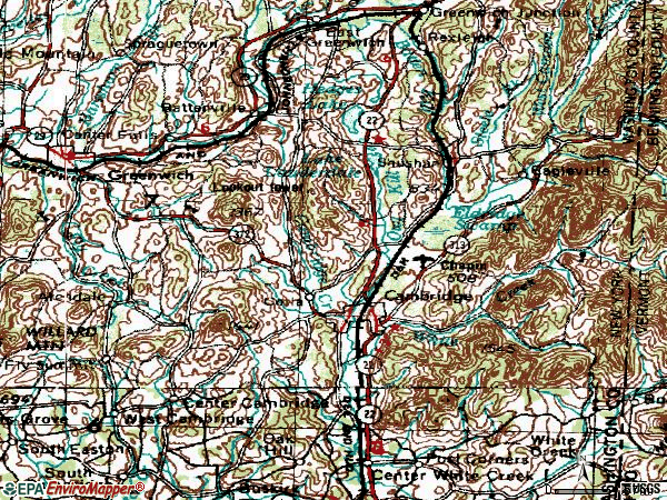 Zip code 12816 topographic map
