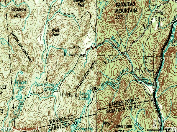 Zip code 12878 topographic map