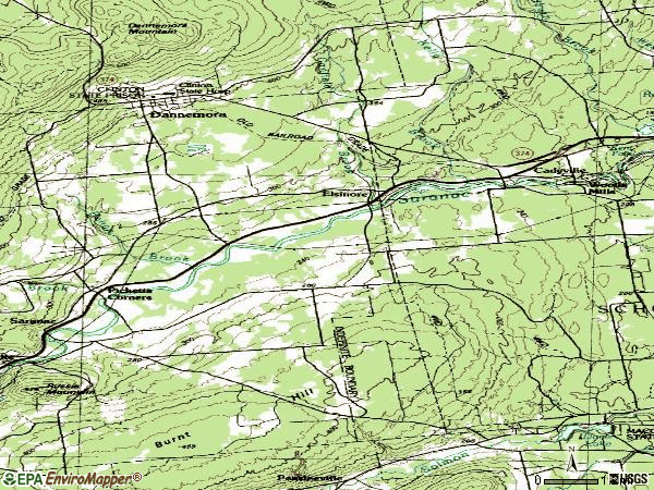 Zip code 12918 topographic map