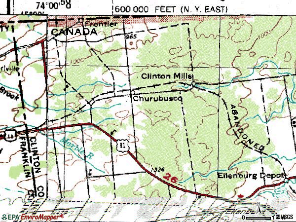 Zip code 12923 topographic map