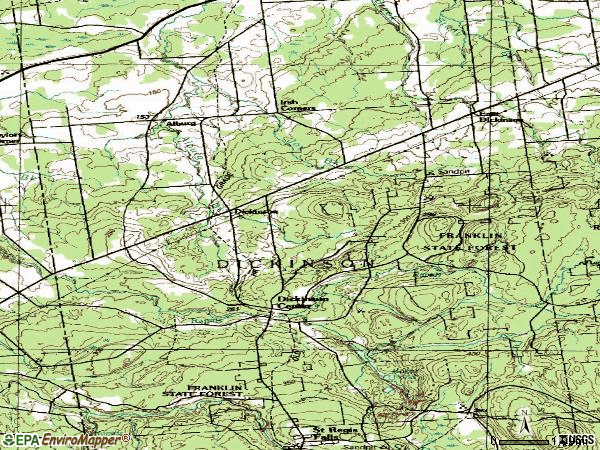 Zip code 12930 topographic map