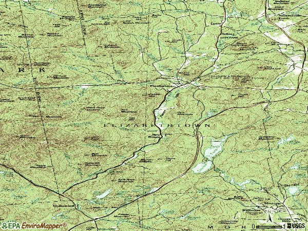 Zip code 12932 topographic map
