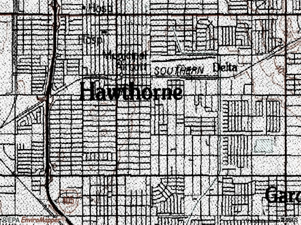 Zip code 90250 topographic map