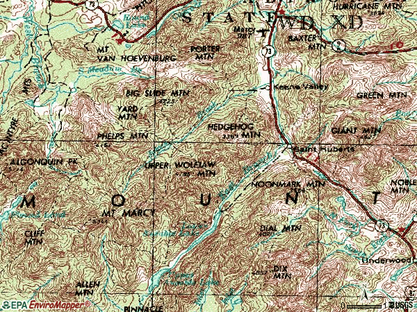 Zip code 12943 topographic map
