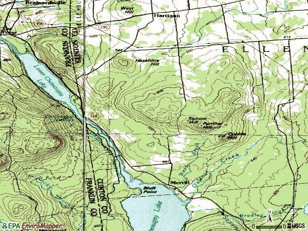 Zip code 12955 topographic map