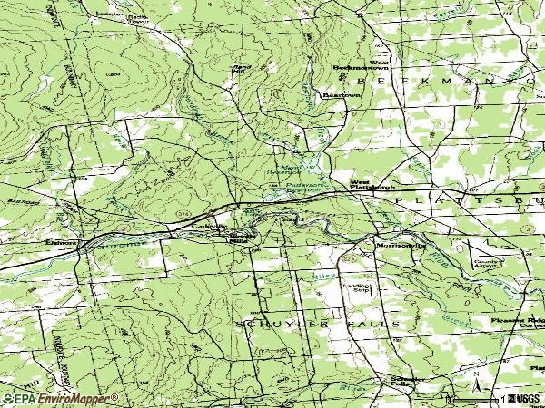 Zip code 12962 topographic map
