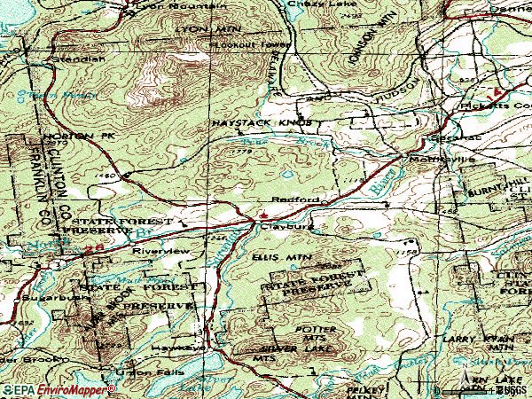 Zip code 12981 topographic map