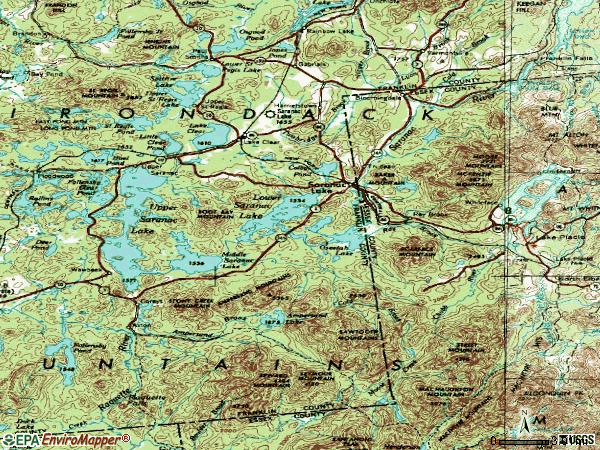 Zip code 12983 topographic map