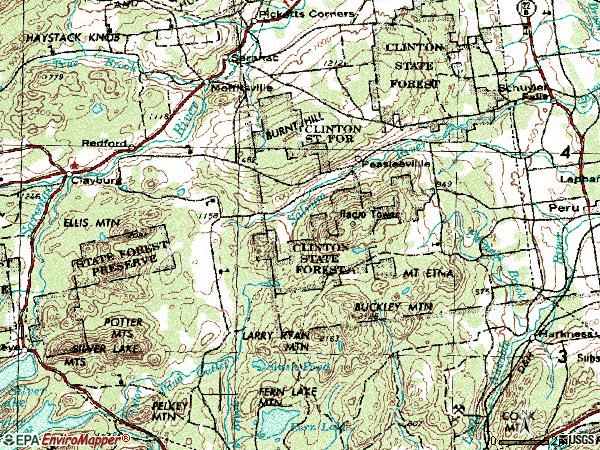Zip code 12985 topographic map