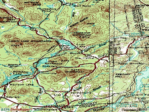 Zip code 12989 topographic map