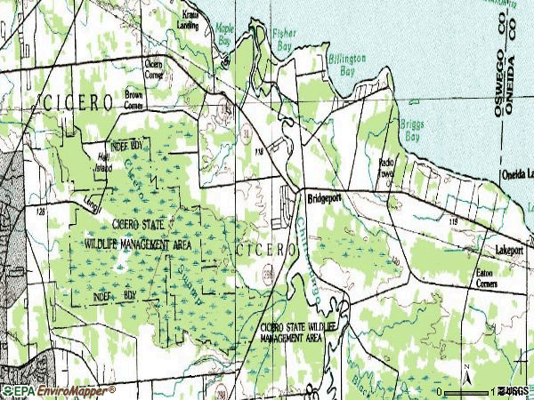 Zip code 13030 topographic map
