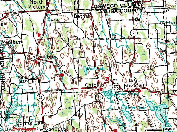Zip code 13033 topographic map