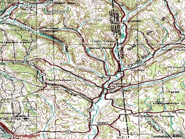 Zip code 13040 topographic map