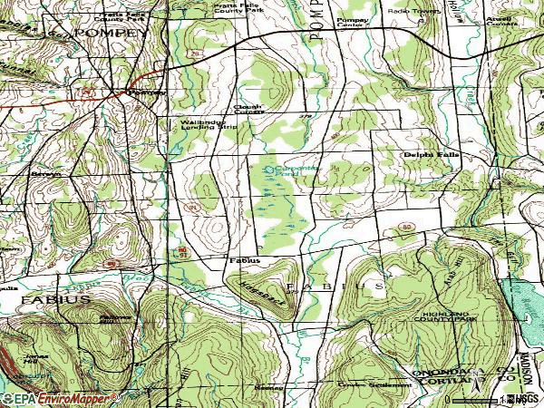 Zip code 13063 topographic map