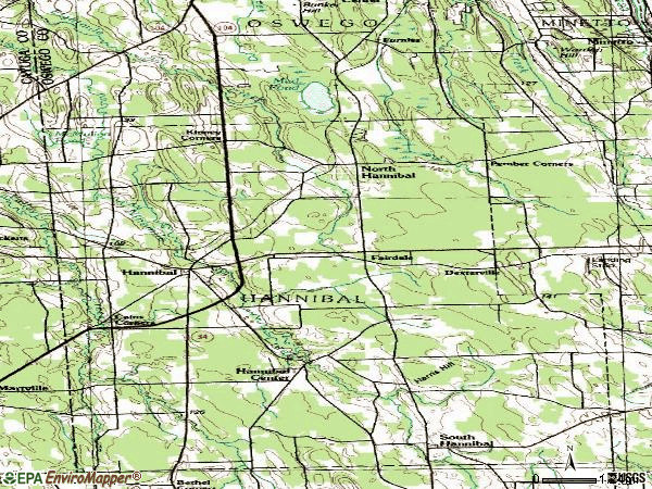 Zip code 13074 topographic map
