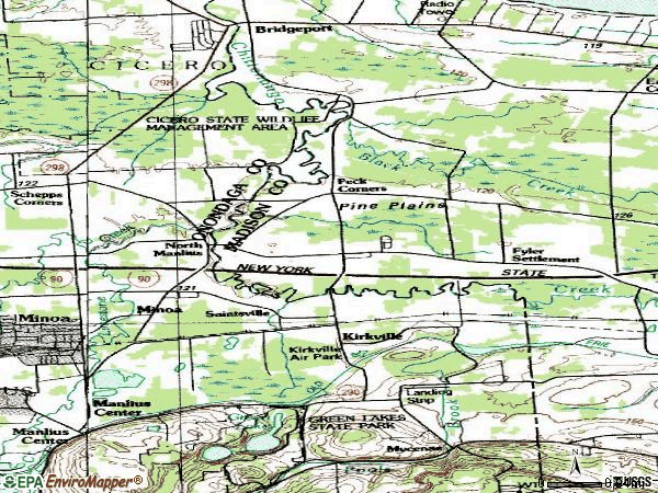 Zip code 13082 topographic map