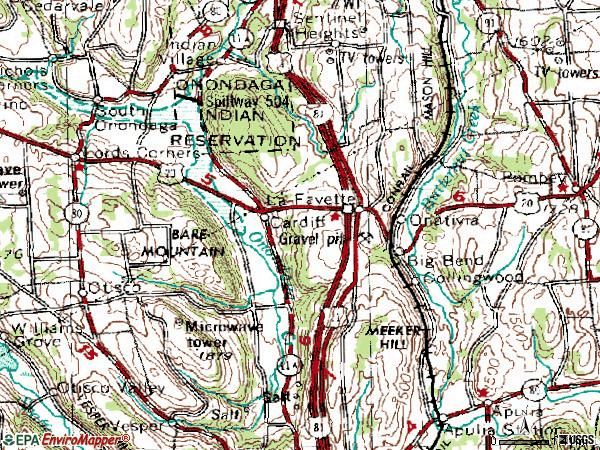 Zip code 13084 topographic map