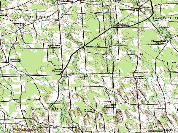 Zip code 13111 topographic map