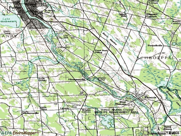 Zip code 13135 topographic map