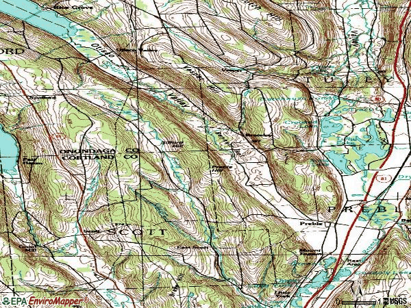 Zip code 13141 topographic map