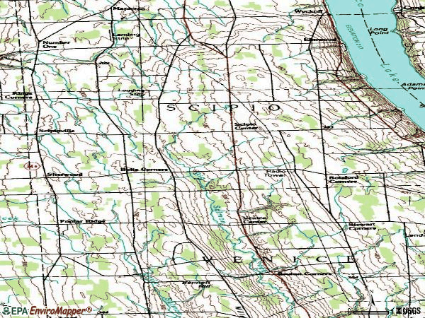 Zip code 13147 topographic map