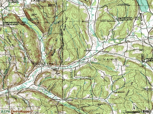 Zip code 13158 topographic map