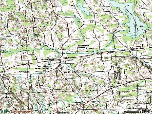 Zip code 13166 topographic map