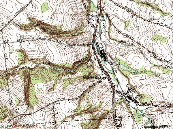 Zip code 13319 topographic map