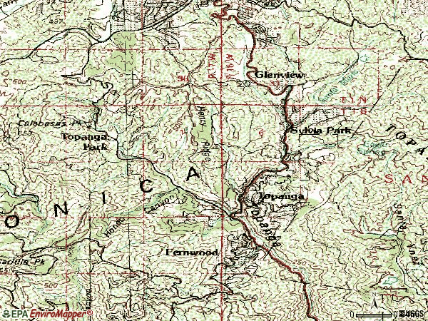 Zip code 90290 topographic map