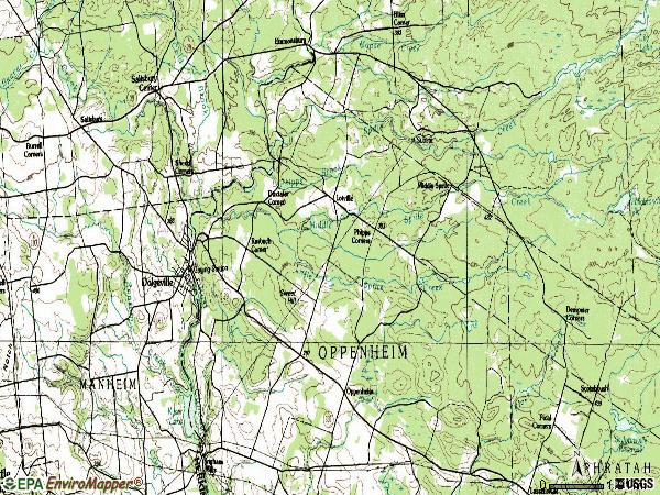 Zip code 13329 topographic map