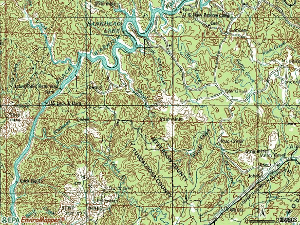 Zip code 35006 topographic map