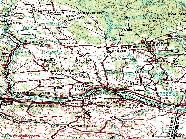 Zip code 13365 topographic map