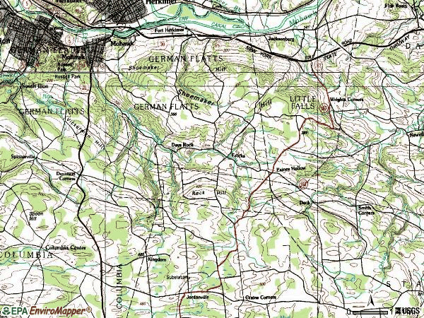 Zip code 13407 topographic map