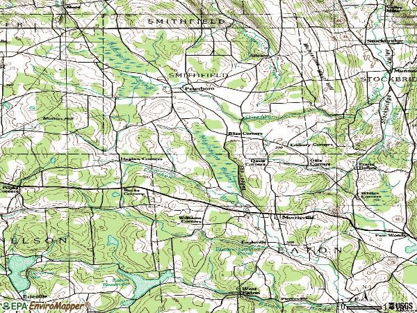 Zip code 13408 topographic map