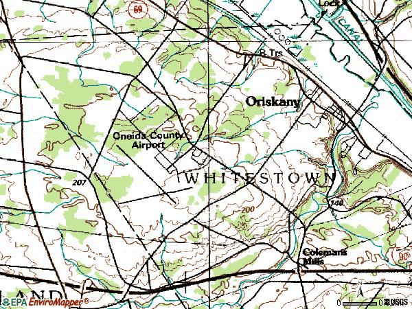 Zip code 13424 topographic map