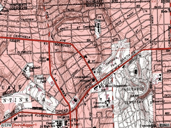 Zip code 90301 topographic map