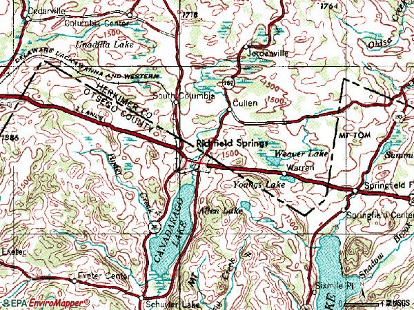 Zip code 13439 topographic map