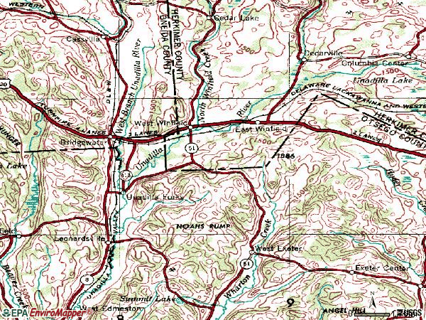 Zip code 13491 topographic map