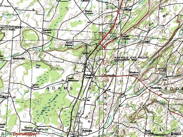 Zip code 13606 topographic map
