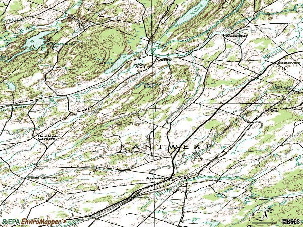 Zip code 13608 topographic map