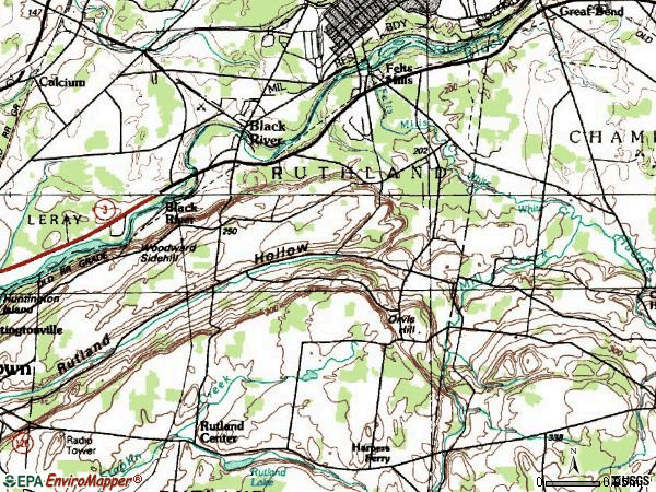 Zip code 13612 topographic map