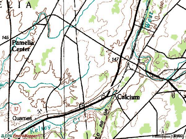 Zip code 13616 topographic map