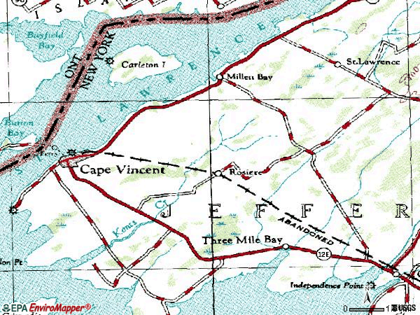 Zip code 13618 topographic map