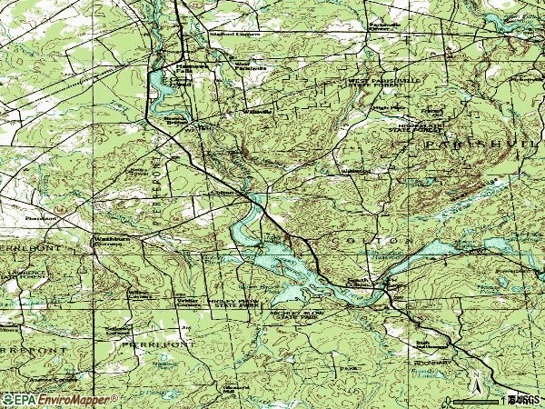 Zip code 13624 topographic map