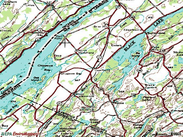Zip code 13646 topographic map