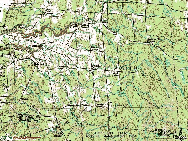 Zip code 13659 topographic map