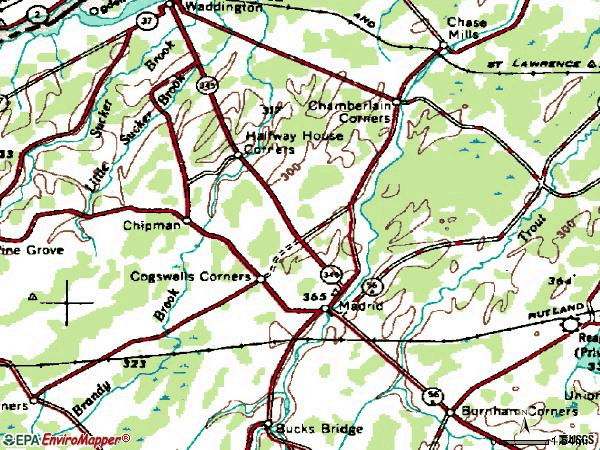 Zip code 13660 topographic map