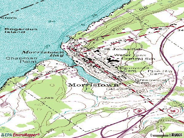 Zip code 13664 topographic map