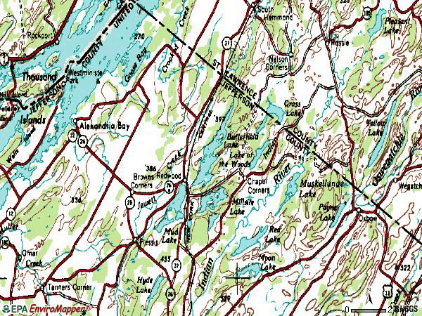 Zip code 13679 topographic map